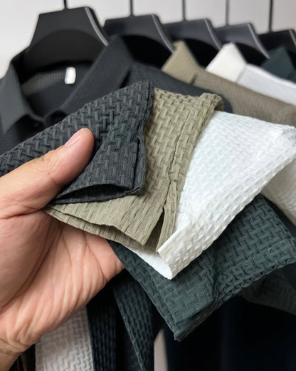 Hochwertiges Texturiertes Slim Fit Polo-Shirt